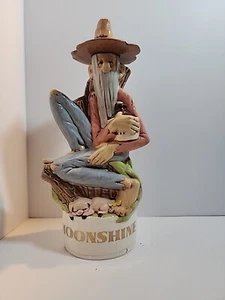 Mondschein Karaffe alter Mann mit Baum, Schwein, Waschbär - Bild 1 von 9