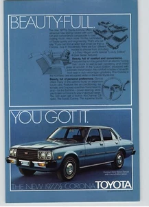 1977 Blue Toyota Corona Deluxe 4 Door Hard Top Sedan Photo Vintage Car Ad - Picture 1 of 4