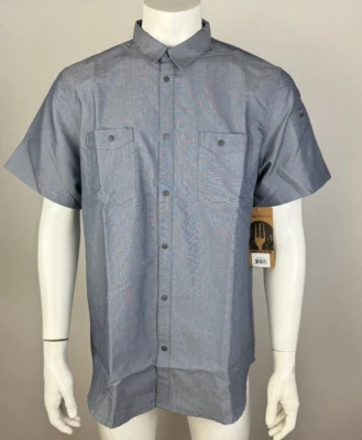 Chef Works Jaxon Slate Denim Shirt Mens L NWT Short Sleeve Pockets Snap-up SHC04 - Image 1 of 4