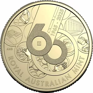 2025 'M' $1 60th Anniversary of Royal Australian Mint RAM PRIVY MARK Coin - Picture 1 of 2