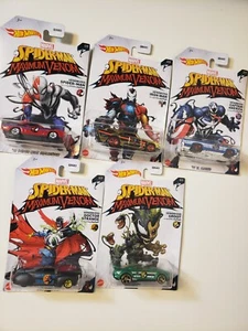 Hot Wheels Pop Culture Marvel Spider-Man Maximum Venom Complete Set Of 5 New  - Picture 1 of 19