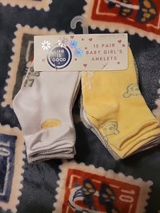 LIFE IS GOOD - 10 Pair Little Girl's Socks - Sock Size 12- 24NEW! - Picture 1 of 4