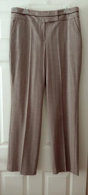 Pantalones Larry Levine Carrera Talla 14 Marrón y Tostado Espiga Frente Plano 34 X 31 Foto 1 de 4