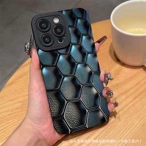 For iPhone 16 Pro Max 15 14 13 12 11 8 7 XR Personalized Honeycomb Phone Cover - Picture 1 of 10