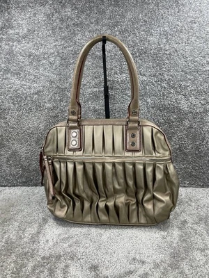 Mz Wallace Bags Womens Bea Metallic Pleated Top Zip Double Handle Strap Shoulder - Image 1 of 4