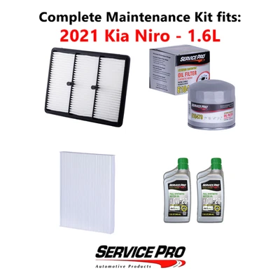 2021 Kia Niro 1.6L Complete Air, Oil & Cabin Filter Kit (0W-20) Foto 1 de 4