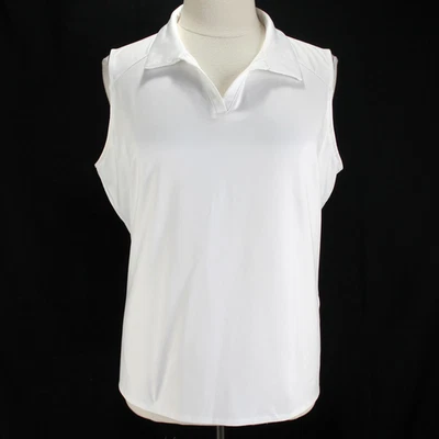 Camisa Polo Chicos Zenergy Talla 4 Blanca Sin Mangas Cuello en V Cuello Top Para Mujer Foto 1 de 4