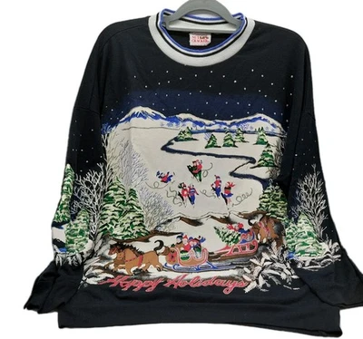 Cascanueces Feo Navidad Suéter Sudadera Talla Grande Negro 1992 LEER  Foto 1 de 4