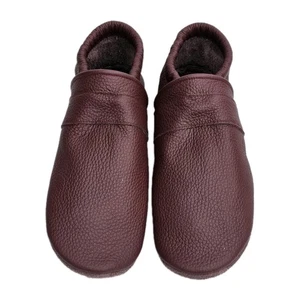 Zapatillas de cuero T. 41, burdeos (marrón rojizo oscuro), cuero auténtico  - Imagen 1 de 4