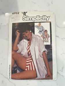 Vintage Simplicity 6952 Shirt Swim Coverup Sewing Pattern Size M Cut - Picture 1 of 4