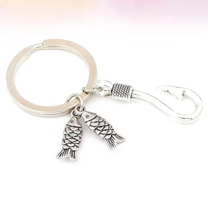  1Pc Fishing Hook Keychain Car Keyring Purse Bag Pendant Decoration Hanging - Picture 1 of 11