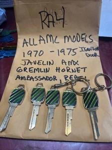 AMC Original Dealer Stock Key Javelin AMX Gremlin Hornet Rebel Ambassador 70-75 - Picture 1 of 4