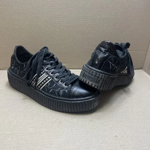DEMONIA GOTHIC ROSE EMBROIDERY SNEAKERS (UNISEX) 9US - Picture 1 of 7