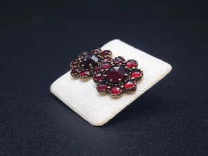 Pendientes brillantes, plata 925, desplazados con granate bohemio - Imagen 1 de 3