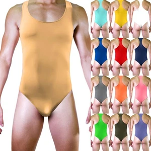 Para Hombres Seda Hielo Sin Espalda Singlet Jockstrap Bulto Tanga Body Mono Ropa Interior - Imagen 1 de 75