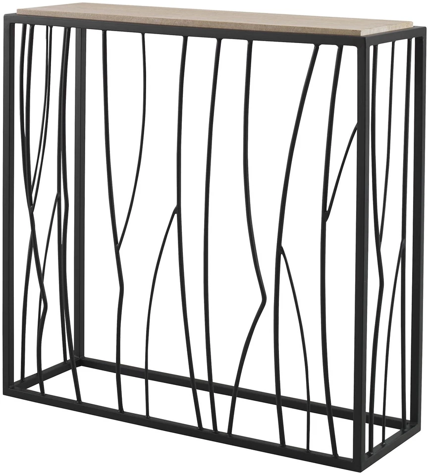 Стол металлический и каменный Uttermost 25104 Reed 36 дюймов ширина - темное железо / слоновая кость - Изображение 1 из 4