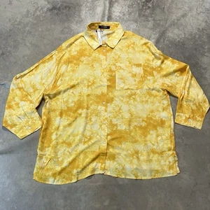 Caara Shirt Womens Size XXL Yellow Button Down Tie Dye Long Sleeve - Picture 1 of 10