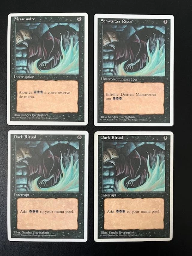 MTG- Dark Ritual x4 - 4th Edition (Two are Foreign) - Image 1 of 1