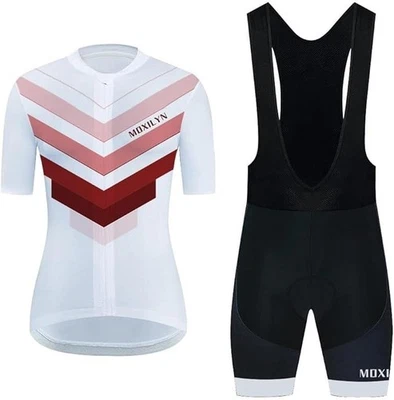 (Vendedor de EE. UU.) Conjunto de camisa de bicicleta de manga corta para mujer + juego de babero Foto 1 de 4