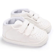 Newborn Baby Boy Girl Faux Leather Crib Shoes Toddler Pre Walker Sneakers 0-18 M