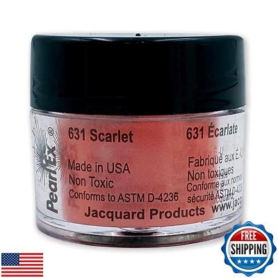 Jacquard Pearl Ex Pigment Powder 3 Grams Scarlet - Loose Mica Powder for Epox - Image 1 of 4