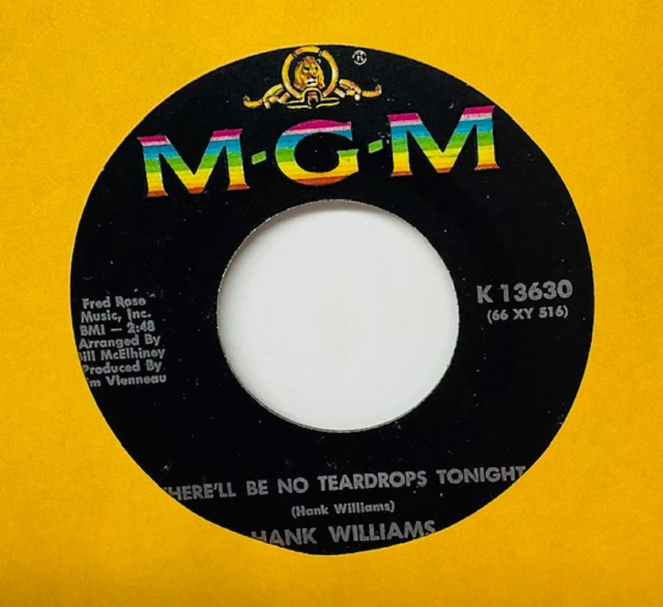 Hank Williams “ They’ll be no tear-drops tonight” 45 MGM K13630 M- - Image 1 of 1