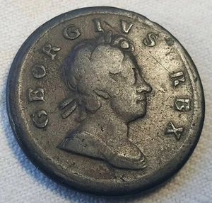 1718 George I Half Penny Copper Coin Lot HP07 - Picture 1 of 4