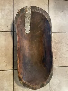 Vintage Primitive Look Holz Brot Teig Schüssel Trog einzigartig rustikaler Bauernhof Pflanzgefäß - Bild 1 von 3