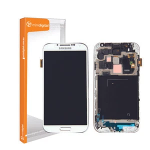 for Samsung Galaxy S4 4G i9505 LCD Dig White w/ Frame - Picture 1 of 1