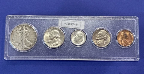 1947-P Affordable US Mint Coin Set Gorgeous Nice Gift High Quality 90% Silver A+ Cover