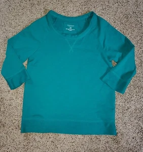 Sonoma Life & Style Petite Medium Green Long Sleeve Swearshirt-Thin/Light - Picture 1 of 4