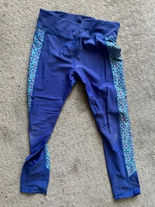 Used L.L.Bean Girls 12 year Leggings Blue Full Length Soft Knit Stretch - Picture 1 of 6