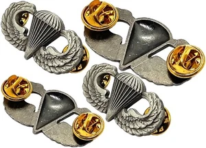 US ARMY Airborne Parachutist Paratrooper Jump Wings 2PCS Pins SET Oxidized Badge - Picture 1 of 1