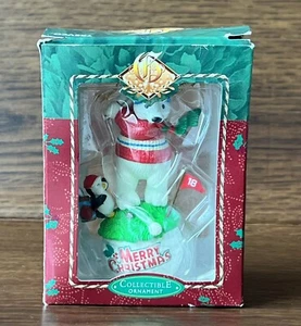 Trevco Polar Bear Penguin Playing Golf Hole 18 Merry Christmas Resin Ornament - Picture 1 of 10