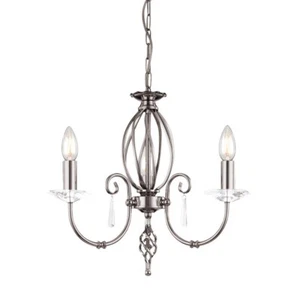 Lampadario a Sospensione Plafoniera Sala Pranzo Acciaio Nichel D 38 CM - Foto 1 di 1