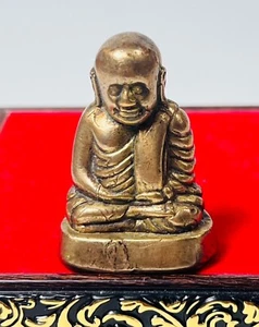 Big Lp Ngern Mini Statue Amulet Money Lucky Talismans  WAT BANG KLARN RARE - Picture 1 of 24
