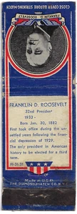 Franklin D Roosevelt 32 Presidente Mientras todavía estaba en el cargo de cubierta vacía de cerilla - Imagen 1 de 3