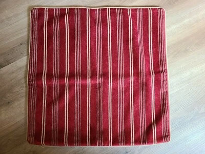 Restoration Hardware "Brick Red/Tan Striped" 18 1/2" Pillow Cover - Image 1 of 4