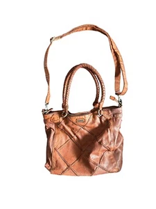 Spikes And Sparrow Distressed Buffalo Leather Brandy Tote EUC - Picture 1 of 9