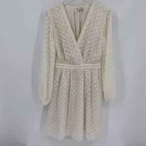 DVF Diane von Furstenberg Celia Ivory cream faux wrap dress burnout shift new 10 - Picture 1 of 7