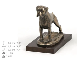 Boxer non coupé, statue de chien sur une base en bois édition limitée Art Dog FR - Imagen 1 de 1