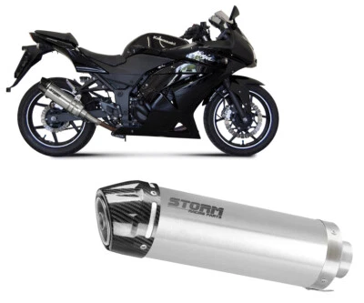 Exhaust terminal Storm GP STAINLESS STEEL carbon cup Kawasaki Ninja 250R 2008 2013 - Image 1 of 4
