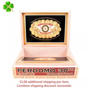 Perdomo Epicure Connecticut 30th Anniversary Wood Cigar Box 9.5" x 7.25" x 3 - Picture 1 of 12
