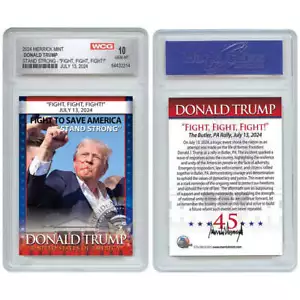 Carta tentativo assassinio 2024 Merrick in perfette condizioni Donald Trump WCG GM-MT 10 - Foto 1 di 1