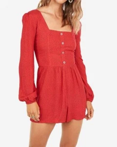 Express Dot Print Button Front Romper S - Picture 1 of 3