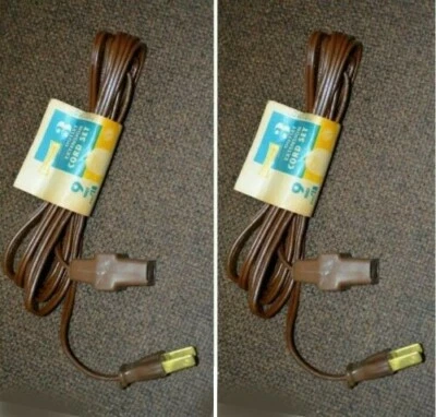 2 X Leviton BROWN 9 FT Safety Extension POWER CORD 15A 125V 1250W USA NEW 2532-9