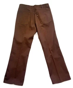 Vintage 70s Levi’s Sta-Prest Brown Pants 32x28 Black & Gold Tab Talon Zipper - Picture 1 of 12