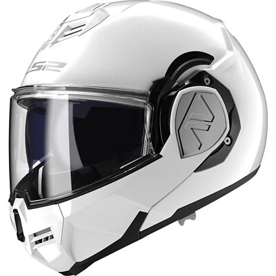 Motorrad Helm L - LS2 Advant Solid FF906 Klapphelm mit Sonnenblende weiß - Bild 1 von 3