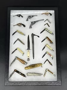 Vintage Taschenmesser & Mini Gun Pin Sammlung Sterling, USA, Latama Italy, Etui - Bild 1 von 24