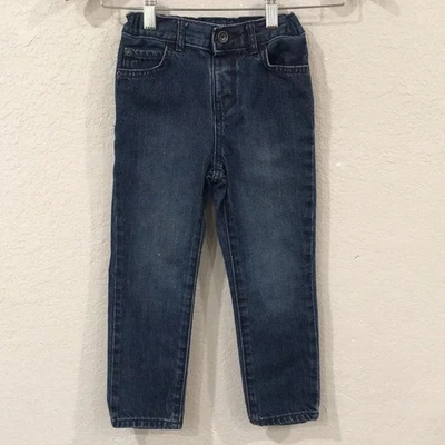 The Children's Place Boys Sz 4T Jeans Blue Denim Shinny 100% Cotton Adjustable - Image 1 of 4